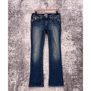 True Religion Becky Jeans 26 Petite Womens Flap Pocket Boot Cut Full Length